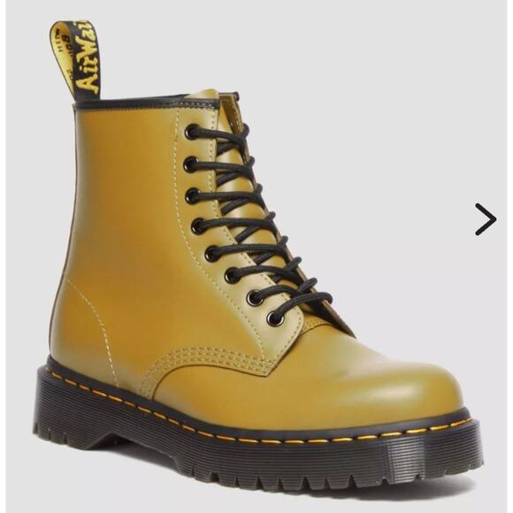 Dr Martens 1460 Bex Olive Green Smooth Leather Boots Women Sz 5 ~ Men Sz 4 Doc - Picture 10 of 10